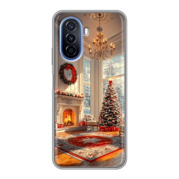 Силиконовый чехол на Huawei Nova Y70 с принтом Новый год