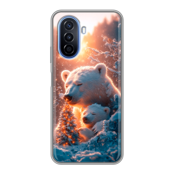 Силиконовый чехол на Huawei Nova Y70 с принтом Новый год