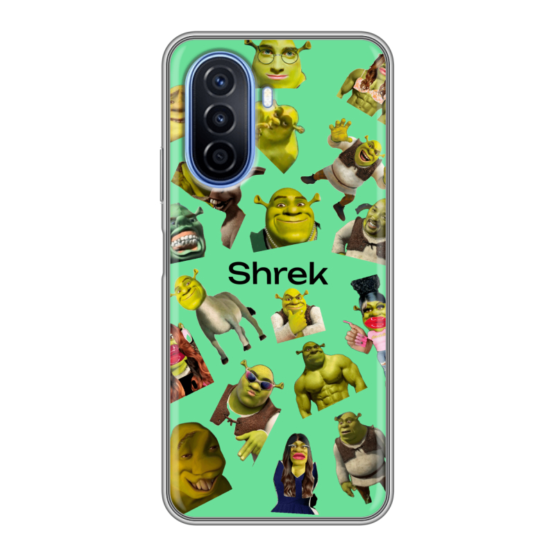 Силиконовый чехол на Huawei Nova Y70 с принтом Шрек Shrek Силиконовый чехол на Huawei Nova Y70 с принтом Шрек Shrek