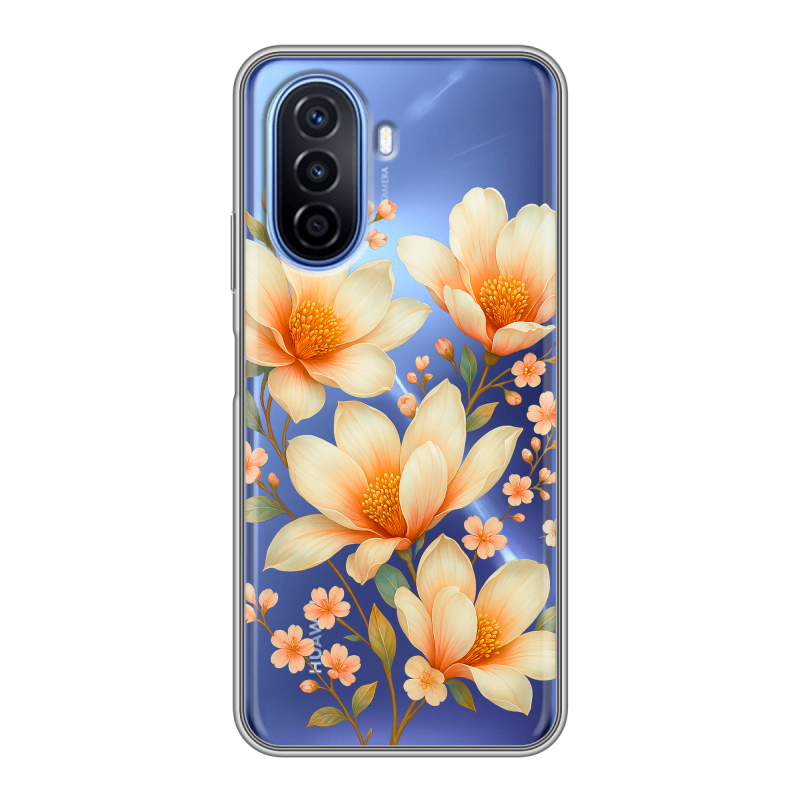 Силиконовый чехол на Huawei Nova Y70 с принтом Цветы Силиконовый чехол на Huawei Nova Y70 с принтом Цветы