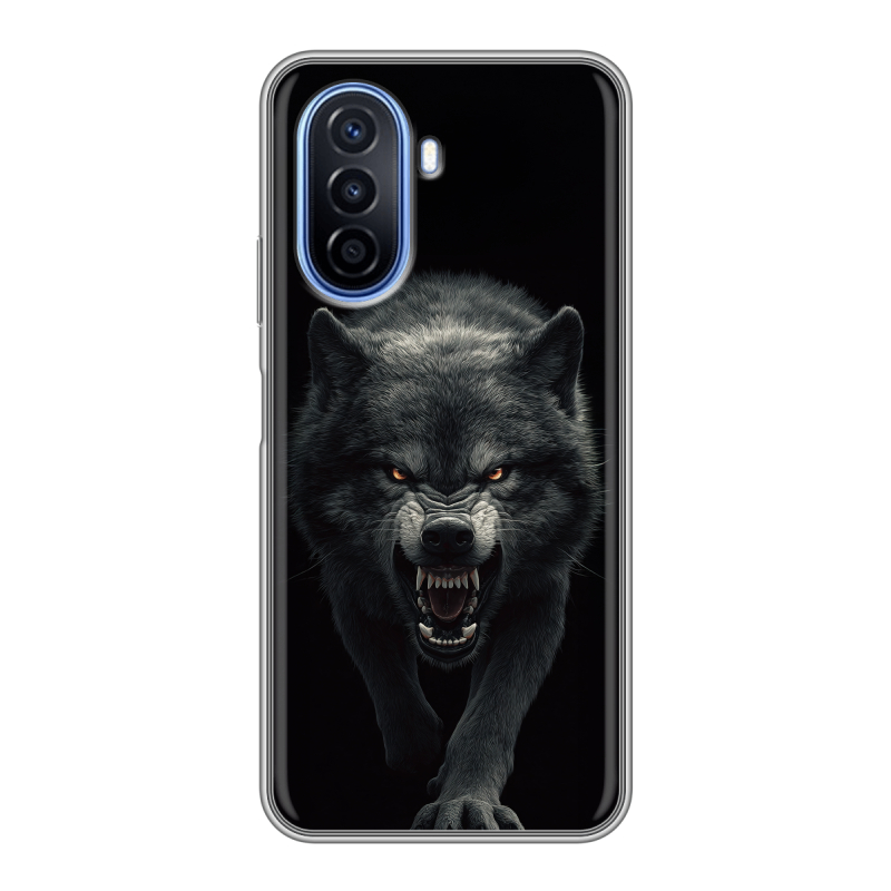Силиконовый чехол на Huawei Nova Y70 с принтом Волк Силиконовый чехол на Huawei Nova Y70 с принтом Волк