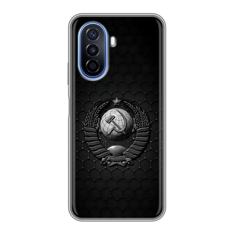 Силиконовый чехол на Huawei Nova Y70 с принтом Герб Флаг СССР Силиконовый чехол на Huawei Nova Y70 с принтом Герб Флаг СССР
