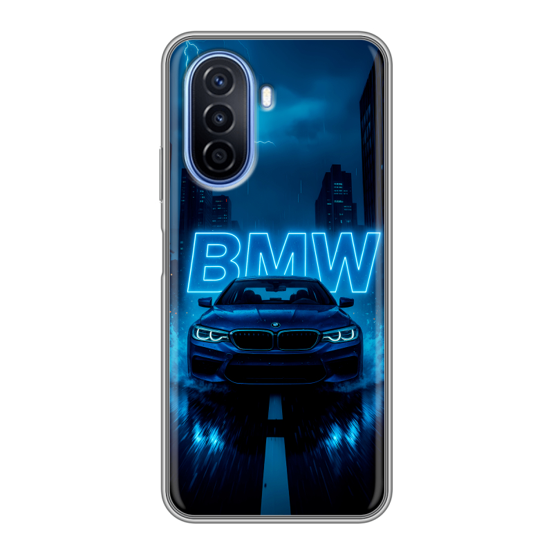 Силиконовый чехол на Huawei Nova Y70 с принтом BMW БМВ Силиконовый чехол на Huawei Nova Y70 с принтом BMW БМВ