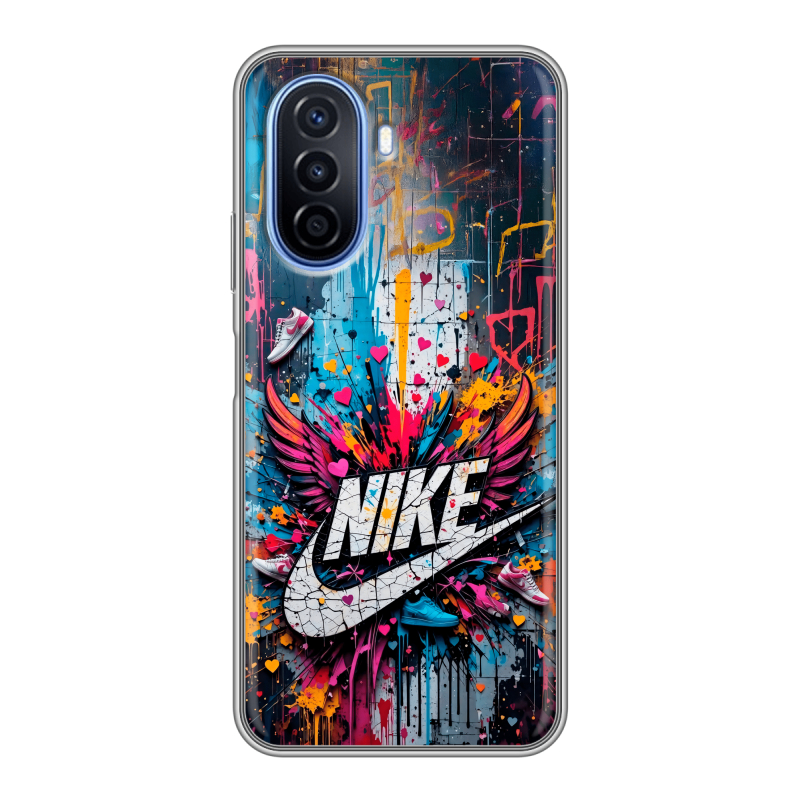 Силиконовый чехол на Huawei Nova Y70 с принтом Nike Найк Силиконовый чехол на Huawei Nova Y70 с принтом Nike Найк