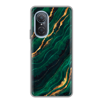 Силиконовый чехол на Huawei Nova 9 SE с принтом Мрамор зеленое золото Силиконовый чехол на Huawei Nova 9 SE с принтом Мрамор зеленое золото