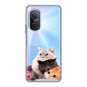 Силиконовый чехол на Huawei Nova 9 SE с принтом Кошки Силиконовый чехол на Huawei Nova 9 SE с принтом Кошки