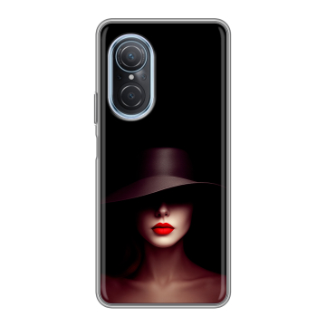 Силиконовый чехол на Huawei Nova 9 SE с принтом Девушка в шляпе
