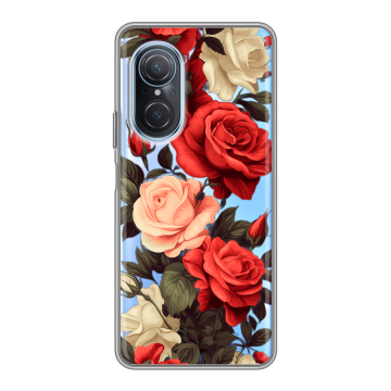 Силиконовый чехол на Huawei Nova 9 SE с принтом Розы