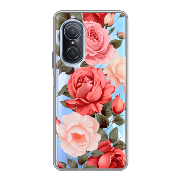 Силиконовый чехол на Huawei Nova 9 SE с принтом Розы