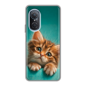 Силиконовый чехол на Huawei Nova 9 SE с принтом котенок