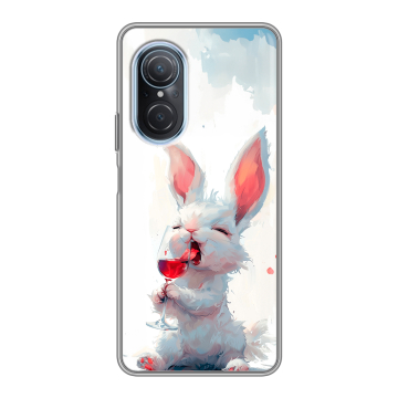 Силиконовый чехол на Huawei Nova 9 SE с принтом кролик зайчик