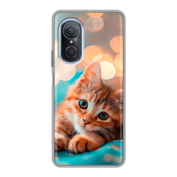 Силиконовый чехол на Huawei Nova 9 SE с принтом котик