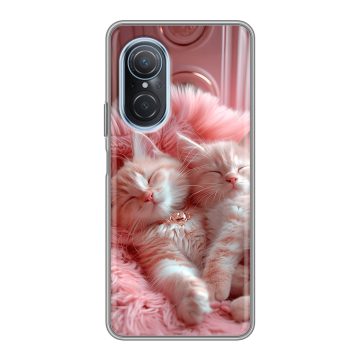 Силиконовый чехол на Huawei Nova 9 SE с принтом котята котики