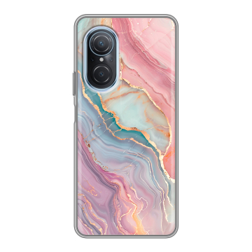 Силиконовый чехол на Huawei Nova 9 SE с принтом розовый мрамор