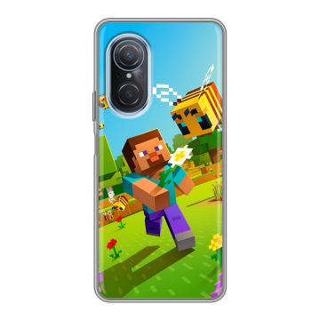 Силиконовый чехол на Huawei Nova 9 SE с принтом Майнкрафт Minecraft