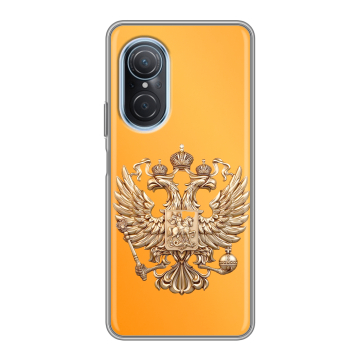Силиконовый чехол на Huawei Nova 9 SE с принтом Герб Флаг России