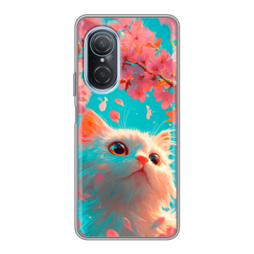 Силиконовый чехол на Huawei Nova 9 SE с принтом Красивый кот