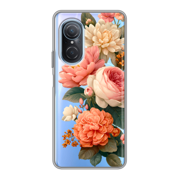Силиконовый чехол на Huawei Nova 9 SE с принтом цветы