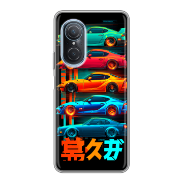 Силиконовый чехол на Huawei Nova 9 SE с принтом машины тачки