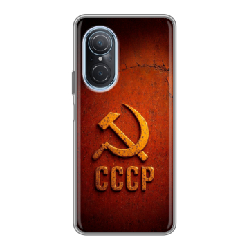 Силиконовый чехол на Huawei Nova 9 SE с принтом Флаг Герб СССР