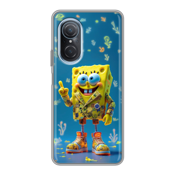 Силиконовый чехол на Huawei Nova 9 SE с принтом Спанч боб Спанчбоб