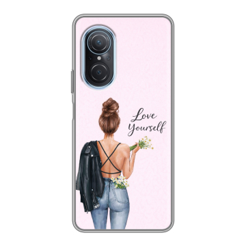 Силиконовый чехол на Huawei Nova 9 SE с принтом женский