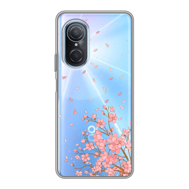 Силиконовый чехол на Huawei Nova 9 SE с принтом Ветка сакуры Силиконовый чехол на Huawei Nova 9 SE с принтом Ветка сакуры