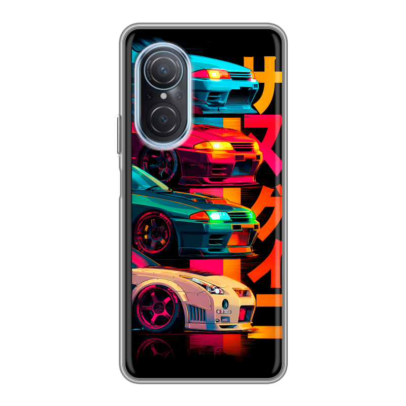 Силиконовый чехол на Huawei Nova 9 SE с принтом Гоночные машины Силиконовый чехол на Huawei Nova 9 SE с принтом Гоночные машины