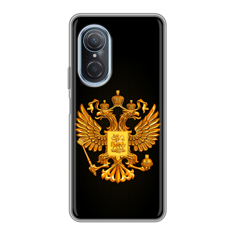 Силиконовый чехол на Huawei Nova 9 SE с принтом Герб России желтый Силиконовый чехол на Huawei Nova 9 SE с принтом Герб России желтый