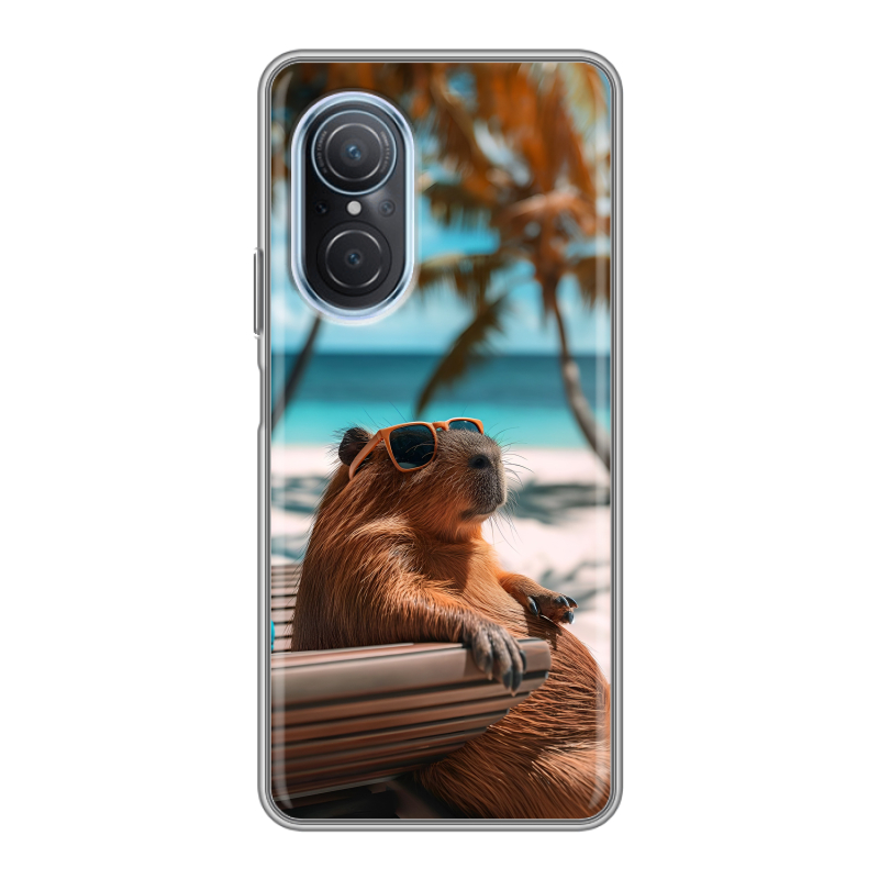 Силиконовый чехол на Huawei Nova 9 SE с принтом Капибара Силиконовый чехол на Huawei Nova 9 SE с принтом Капибара
