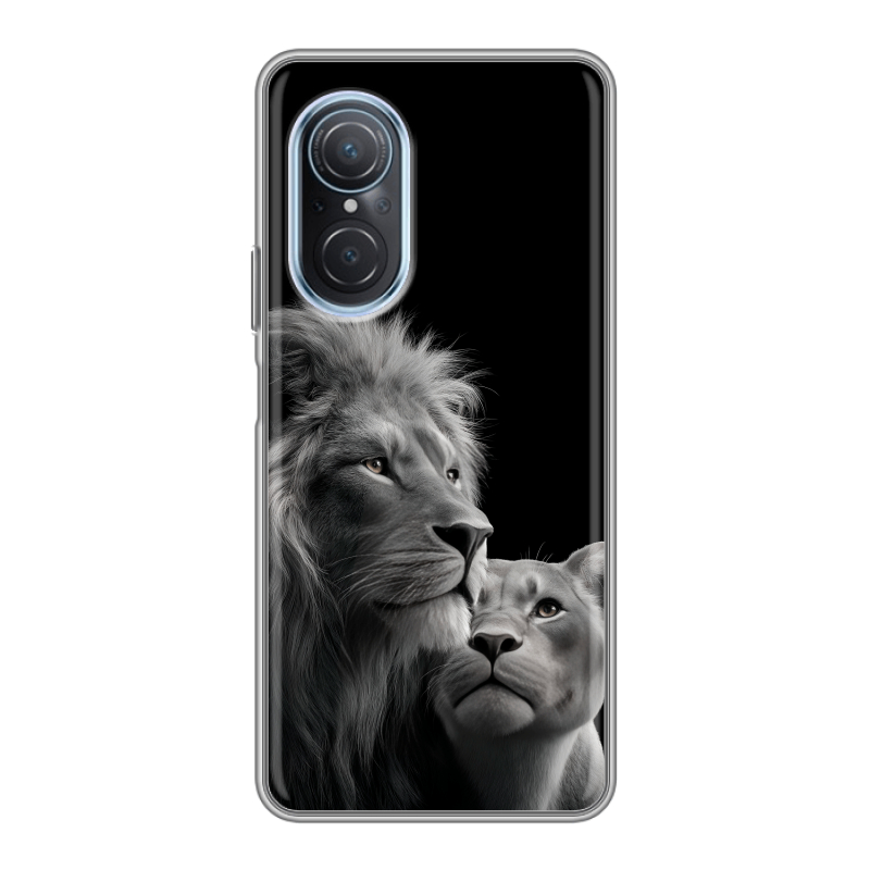 Силиконовый чехол на Huawei Nova 9 SE с принтом Лев кошки Силиконовый чехол на Huawei Nova 9 SE с принтом Лев кошки