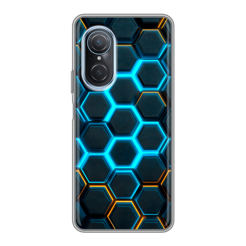 Силиконовый чехол на Huawei Nova 9 SE с принтом Неоновые соты Силиконовый чехол на Huawei Nova 9 SE с принтом Неоновые соты