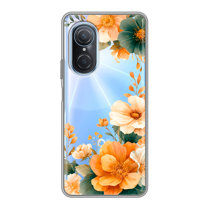 Силиконовый чехол на Huawei Nova 9 SE с принтом Цветы принт Силиконовый чехол на Huawei Nova 9 SE с принтом Цветы принт