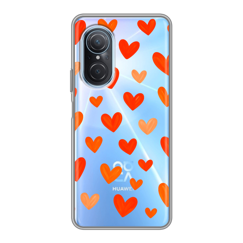 Силиконовый чехол на Huawei Nova 9 SE с принтом Сердечки Силиконовый чехол на Huawei Nova 9 SE с принтом Сердечки