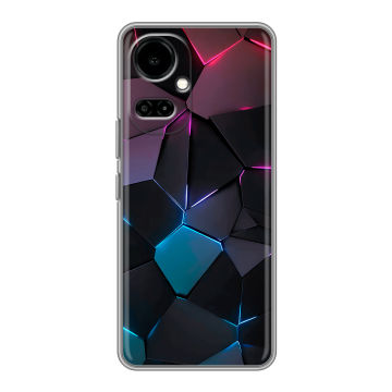 Силиконовый чехол на Tecno Camon 19 с принтом Геометрия неона