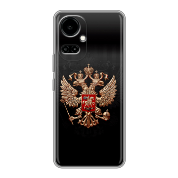 Силиконовый чехол на Tecno Camon 19 с принтом Герб России