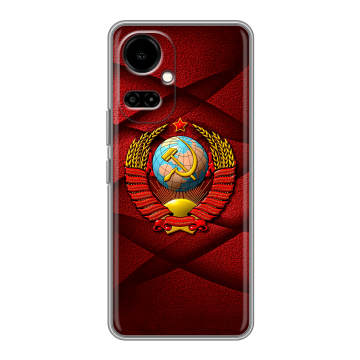 Силиконовый чехол на Tecno Camon 19 с принтом Герб СССР