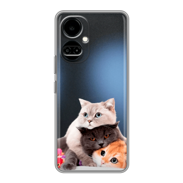 Силиконовый чехол на Tecno Camon 19 с принтом Кошки