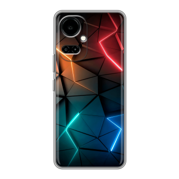 Силиконовый чехол на Tecno Camon 19 с принтом Абстракция неон