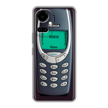 Силиконовый чехол на Tecno Camon 19 с принтом Старый телефон Силиконовый чехол на Tecno Camon 19 с принтом Старый телефон