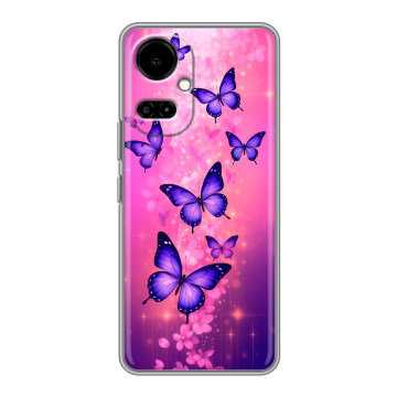 Силиконовый чехол на Tecno Camon 19 с принтом Бабочки