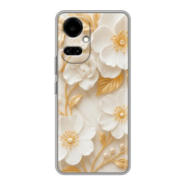 Силиконовый чехол на Tecno Camon 19 с принтом Цветы