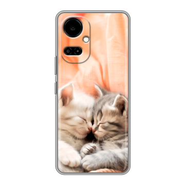 Силиконовый чехол на Tecno Camon 19 с принтом Котята