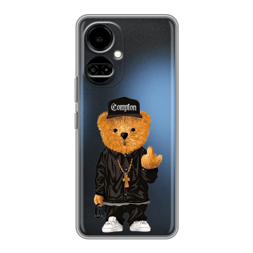 Силиконовый чехол на Tecno Camon 19 с принтом Плюшевый медведь