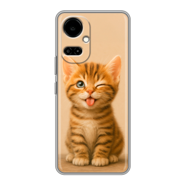 Силиконовый чехол на Tecno Camon 19 с принтом котенок