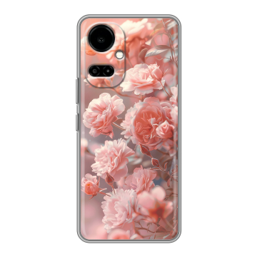 Силиконовый чехол на Tecno Camon 19 с принтом Розовые розы