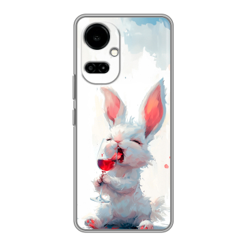 Силиконовый чехол на Tecno Camon 19 с принтом кролик зайчик