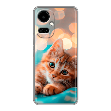 Силиконовый чехол на Tecno Camon 19 с принтом котик Силиконовый чехол на Tecno Camon 19 с принтом котик