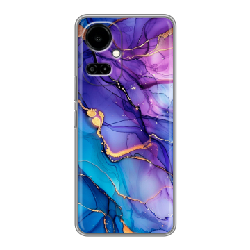 Силиконовый чехол на Tecno Camon 19 с принтом синий мрамор Силиконовый чехол на Tecno Camon 19 с принтом синий мрамор