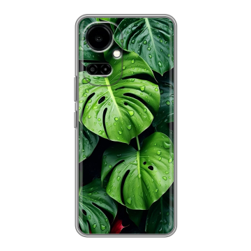 Силиконовый чехол на Tecno Camon 19 с принтом Листья Силиконовый чехол на Tecno Camon 19 с принтом Листья